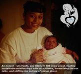 Teenager (Ignacio) cradles baby (Amanda) in their arms. Both are smiling at the camera. Ignacio (pre-transition), is a light-skinned teenage girl wearing a white t-shirt, with dark hair with bangs and a ponytail. The baby is wrapped in a white cloth. They are holding hands. The series logo is white, featuring an image of an animated mermaid and a unicorn head. Underneath them is a white heart with the words Pure Love written in blue.