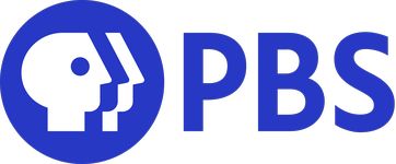 On the left, three overlapping faces appear in profile at the centre of a blue circle. On the right, the acronym "PBS" appears in bold blue text.